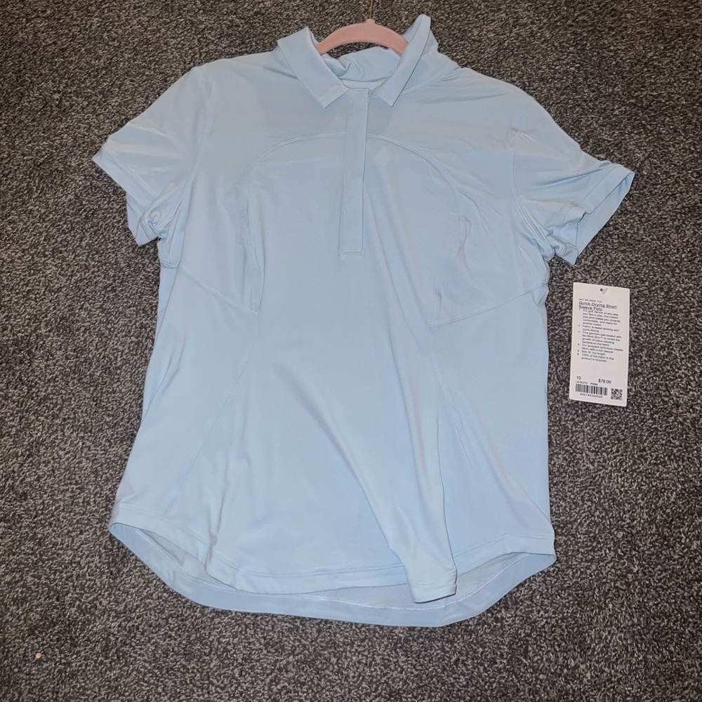 Lululemon Quick Drying Polo Powder Blue
